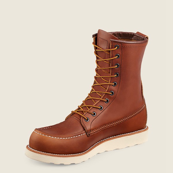 Mens Red Wing Traction Tred - 8-inch Soft Toe - Work Boots Brown - CHF368907